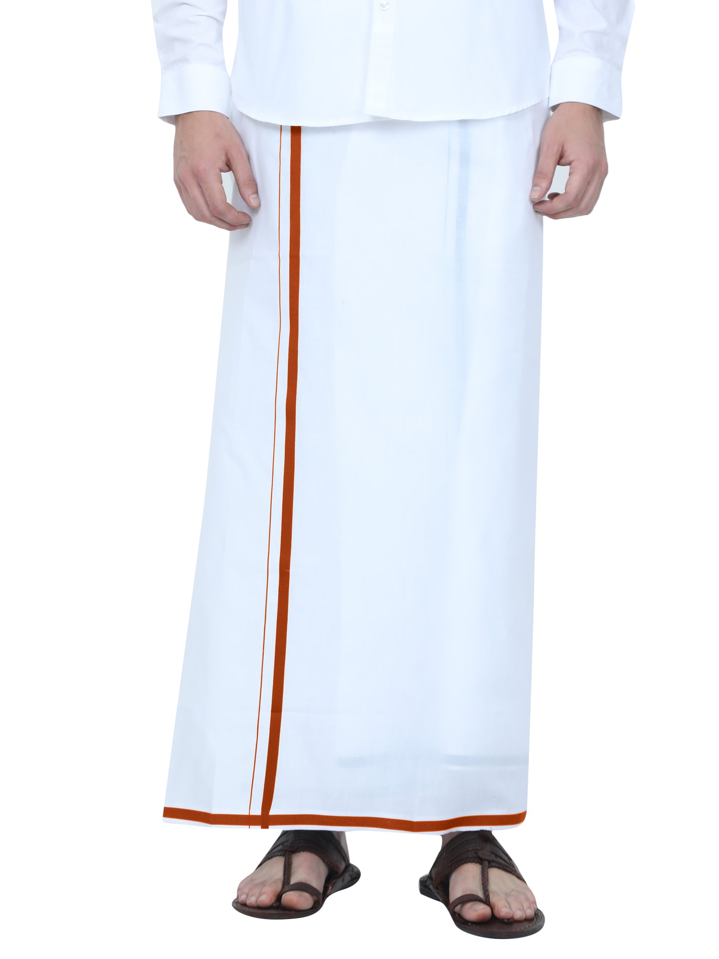 Classic White Dhoti With Big Border