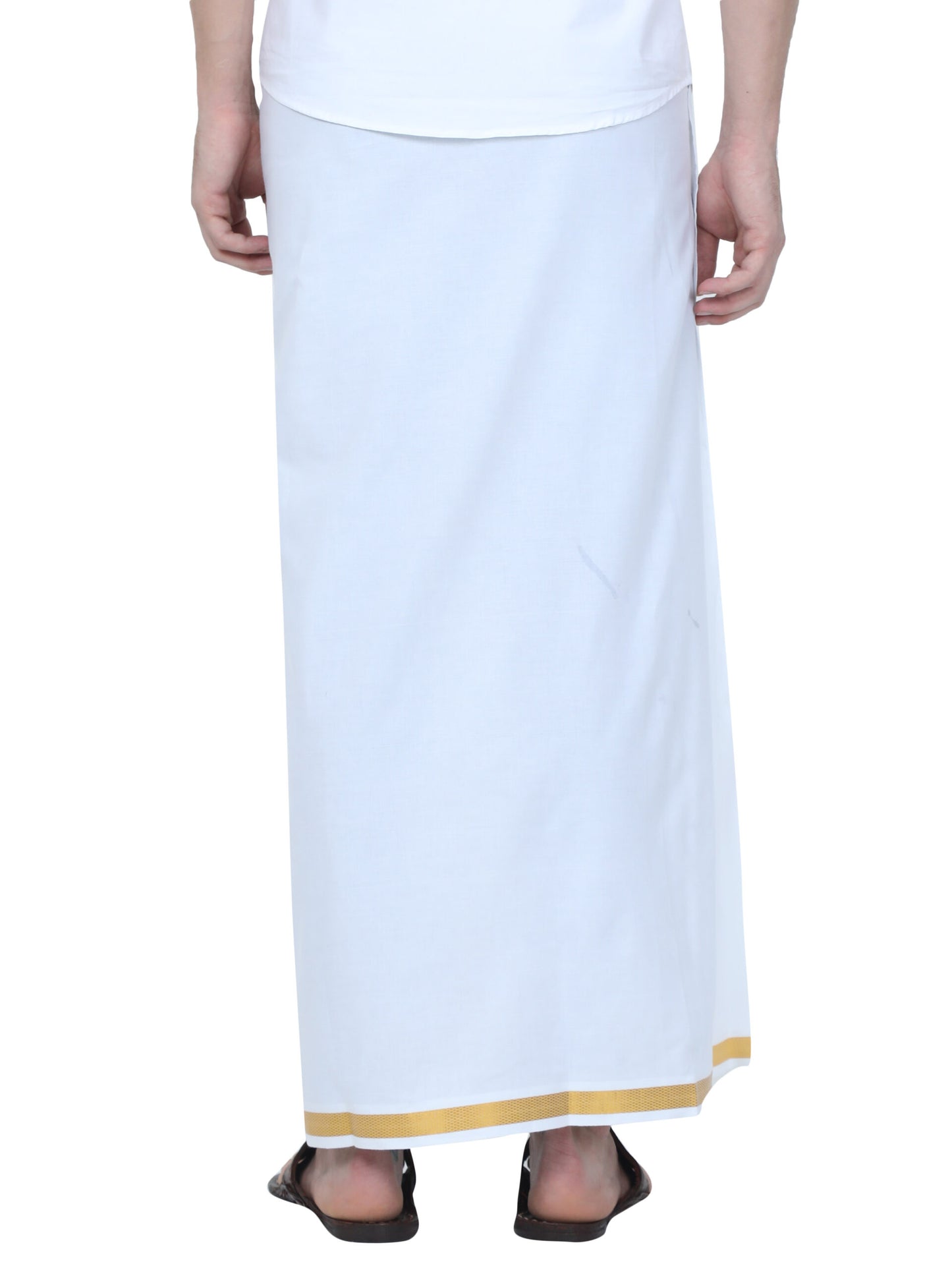 TEXAS WHITE SHIRT & GOLD DHOTI COMBO SET- Half Sleeve (SHIRT & DHOTI)