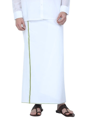 TEXAS WHITE SHIRT & SMALL BORDER DHOTI COMBO SET- Half Sleeve (SHIRT & DHOTI)