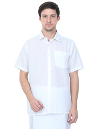 Linen Nature White Shirt – Half Sleeve