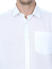 Linen Nature White Shirt – Half Sleeve
