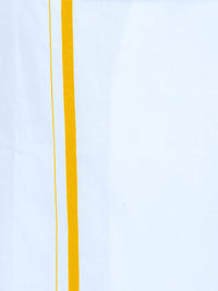 TEXAS WHITE SHIRT & BIG BORDER DHOTI COMBO SET- Half Sleeve (SHIRT & DHOTI)